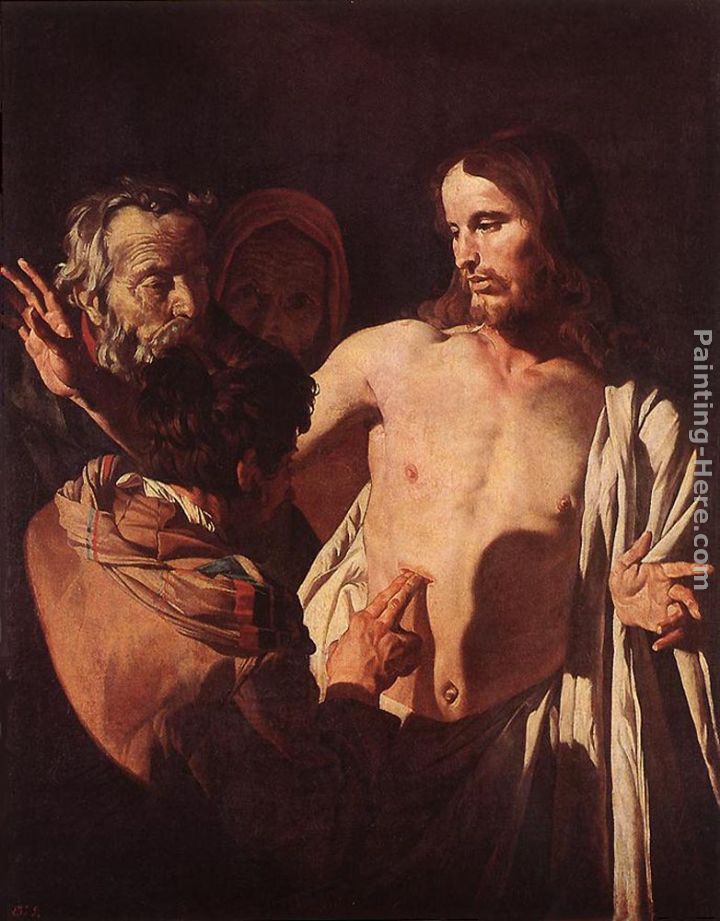 The Incredulity of St Thomas painting - Gerrit van Honthorst The Incredulity of St Thomas art painting